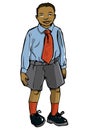 Cartoon boy in school uniform