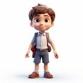 3d Render Cartoon Of Eli: Animated Boy With Backpack In Lilia Alvarado Style
