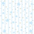 Cartoon boys seamless pattern with blue stars.