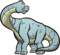 Cartoon brachiosaurus standing and looking at camera