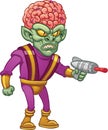 Cartoon brain alien