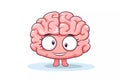 A cartoon brain with a big eye and a big smile on the face. AI generation Royalty Free Stock Photo