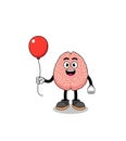 Cartoon of brain holding a balloon