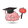 Cartoon brain holding placard with use me text.