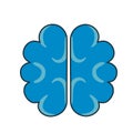 Cartoon Brain Icon Emoji Isolated Illustration
