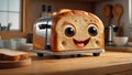 cartoon bread character emotional