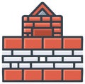 Cartoon Brick Wall Vector Illustration Building Element Royalty Free Stock Photo