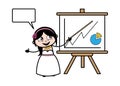 Cartoon Bride with Presentation Baord Royalty Free Stock Photo