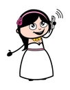 Cartoon Bride talking on Cell Phone