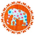 Cartoon bright decorative elephant vector