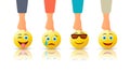 Cartoon bright emoticons concept Royalty Free Stock Photo