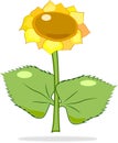 Cartoon bright sunflower