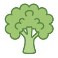 Cartoon Broccoli Emoji Icon Isolated