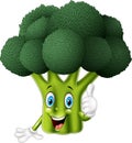 Cartoon broccoli giving thumbs up Royalty Free Stock Photo