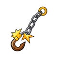 Cartoon Broken Chain and Hook Vector Isolated on White Royalty Free Stock Photo