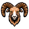 Cartoon brown goat head mascot Royalty Free Stock Photo