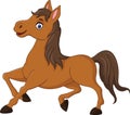 Cartoon brown horse running