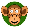 Cartoon brown moneky vector illustration