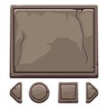 Cartoon brown stone assets and buttons For Ui Game