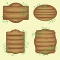 Cartoon brown wooden plates