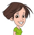 Cartoon girl character portrait vector avatar