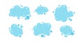 Cartoon bubble soap laundry, shampoo, water soda, blue foam bath vector icon, effervescent, gas ball set. Clean illustration Royalty Free Stock Photo