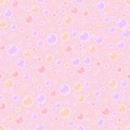Cartoon bubbles in pink fizzy drink, seamless pattern, vector Royalty Free Stock Photo