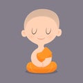 Cartoon Buddhist Monk Royalty Free Stock Photo