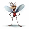 Expressive Cartoon Mosquito With Big Feet - Tiago Hoisel Style Royalty Free Stock Photo