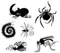 Cartoon Bugs silhouettes.