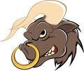 Cartoon Bull with Nose Ring