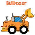 Cartoon bulldozer of vector art