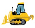 Cartoon bulldozer. Vector illustration of construction machinery. Drawing for children.