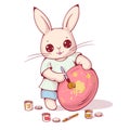 Cartoon Bunny with Easter egg. Royalty Free Stock Photo