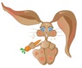 Cartoon bunny eating a carrot