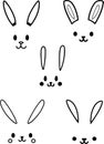 Cartoon Bunny head set icon, Vector illustration, Royalty Free Stock Photo
