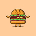 cartoon Burger character with flashy expression Royalty Free Stock Photo