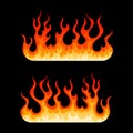 Cartoon burning bonfire hot blazing fire flame