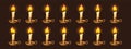 Cartoon burning candles in candlestick animation