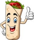 Cartoon burrito or kebab mascot design