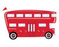 A cartoon bus. Vector illustration of transport. Picture of a bus of children. Royalty Free Stock Photo