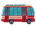 A cartoon bus. Vector illustration of transport. Picture of a bus of children. Royalty Free Stock Photo