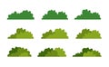 Cartoon bush collection. Set of bushes isolated vector illustration design elements