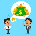 Cartoon business boss talking about more money than a businessman Royalty Free Stock Photo