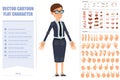 Cartoon business coach woman character vector set