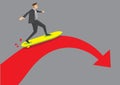 Business Going Downhill Conceptual Vector Illustration Royalty Free Stock Photo