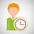 Cartoon business man clock time icon Royalty Free Stock Photo