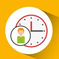 Cartoon business man clock time icon Royalty Free Stock Photo