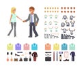 Cartoon business man and woman Royalty Free Stock Photo