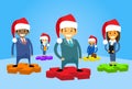 Cartoon Business People Group Standing on Puzzle Royalty Free Stock Photo